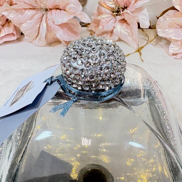 Rhinestone JEWELED Chrystals CAKE PASTRY KEEPER GLASS DOME Server Square - Picture 5 of 7